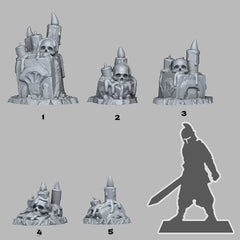 Tabletop Miniatur Figur "Deadly Autels" für 28mm Maßstab, im Set oder einzeln erhältlich, unbemalte Kerze für Terrain, Grimdark, DnD - Role Playing Miniatures