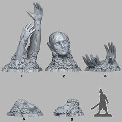 Tabletop Miniatur Figur "Ancient Elven Ruins" für 28mm Maßstab, im Set oder einzeln erhältlich, unbemalte Ruine für Terrain, DnD, Grimdark - Role Playing Miniatures