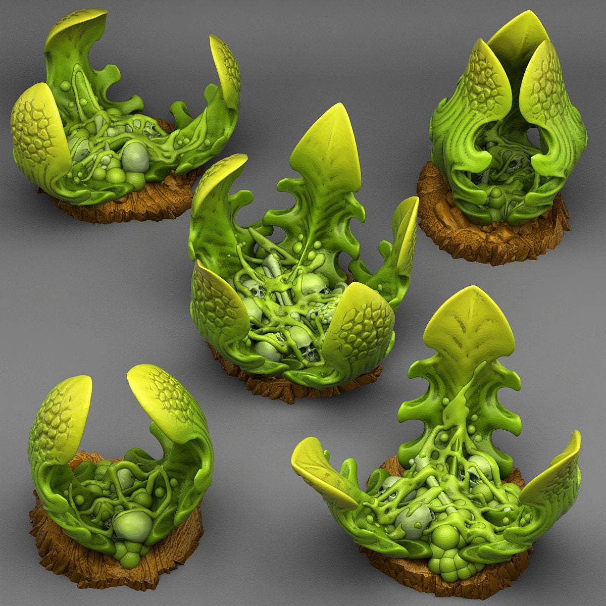 Tabletop Miniatur Figur "Carnivorous Glue Plants" für 28mm Maßstab, im Set oder einzeln erhältlich, unbemalte Pflanze für Terrain, DnD - Role Playing Miniatures