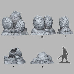 Tabletop Miniatur Figur "Magma Dragon Eggs" für 28mm Maßstab, im Set oder einzeln erhältlich, unbemalte Eier für Terrain, Grimdark, DnD - Role Playing Miniatures