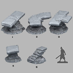 Tabletop Miniatur Figur "Aztec Modular Bridges" für 28mm Maßstab, im Set oder einzeln erhältlich, unbemalte Ruine für Terrain, DnD, Diorama - Role Playing Miniatures