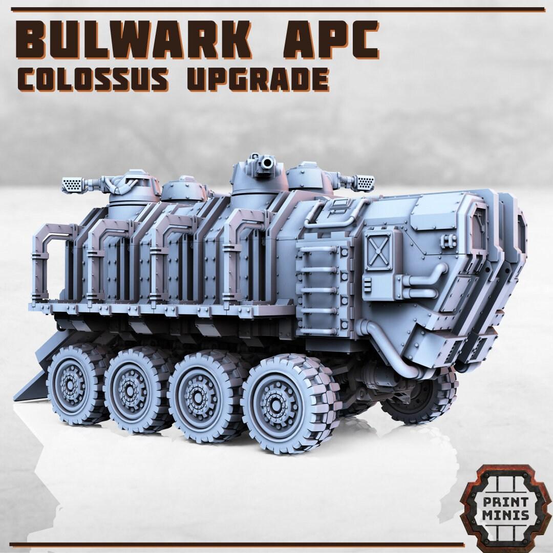 Colossus Bulwark APC | Komplettes Fahrzeug wie abgebildet | Für 28mm Miniatur-Skala | Modular | Tabletop | Fahrzeug | Grimdark | Wasteland - Role Playing Miniatures