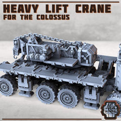 Colossus Heavy Lift Crane | Mit Container wie abgebildet | Für 28mm Miniatur-Skala | Modular | Tabletop | Fahrzeug | Grimdark | Wasteland - Role Playing Miniatures