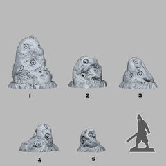 Tabletop Miniatur Figur "Curious Eye Stones" für 28mm Maßstab, im Set oder einzeln erhältlich, unbemalte Steine für Terrain, Grimdark, DnD - Role Playing Miniatures