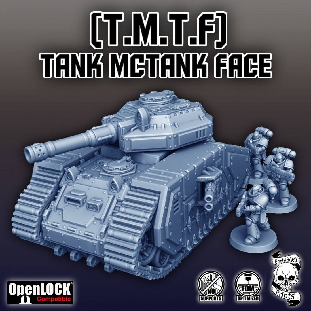 T.M.T.F Tank McTank Face | OpenLock | Für 28mm Miniatur-Skala | Modular | Tabletop | Fahrzeug | Panzer | Transporter | Grimdark | Wasteland - Role Playing Miniatures