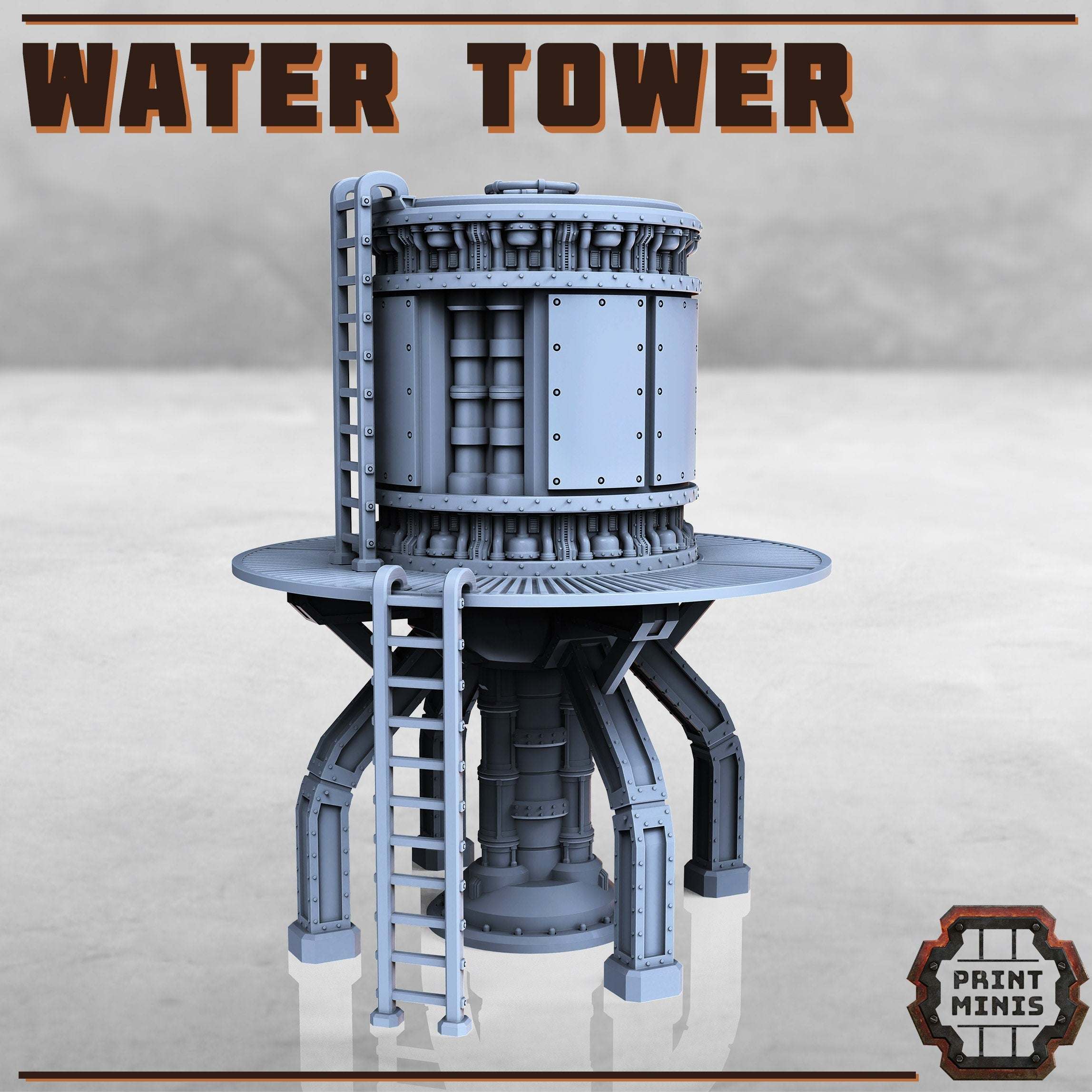 Wasteland Watertower, Wasserturm | Modular | 28mm Scale | Terrain | Tabletop | Deko | Grimdark | Wasteland | Gebäude | Turm | 40K | DnD - Role Playing Miniatures