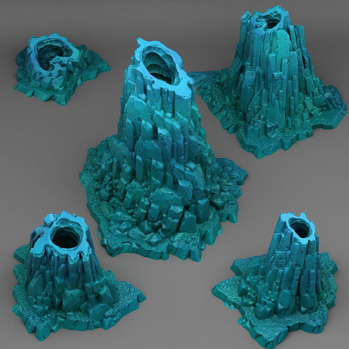 Tabletop Miniatur Figur "Ice Hole Cavern" für 28mm Maßstab, im Set oder einzeln erhältlich, unbemalte Steine für Terrain, Grimdark, DnD - Role Playing Miniatures