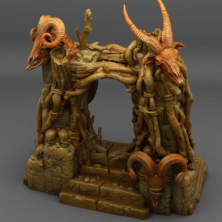 Tabletop Miniatur Figur "Witch Portal" für 28mm Maßstab, unbemaltes Tor für Terrain, Diorama, Deko, Grimdark, DnD - Role Playing Miniatures