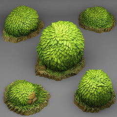 Tabletop Miniatur Figur "Green Round Bush" für 28mm Maßstab, im Set oder einzeln erhältlich, unbemalte Pflanze für Terrain, Diorama, DnD - Role Playing Miniatures