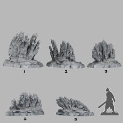 Tabletop Miniatur Figur "Venusian Corals" für 28mm Maßstab, im Set oder einzeln erhältlich, unbemalte Korallen für Terrain, Diorama und DnD - Role Playing Miniatures