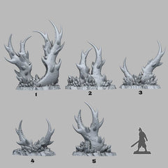 Tabletop Miniatur Figur "Underdark Claws Plants" für 28mm Maßstab, im Set oder einzeln erhältlich, unbemalte Pflanze für Terrain, DnD - Role Playing Miniatures