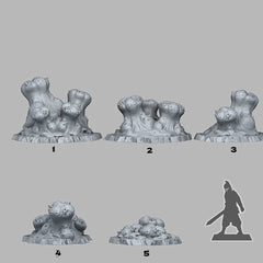 Tabletop Miniatur Figur "Organic Mushrooms" für 28mm Maßstab, im Set oder einzeln erhältlich, unbemalter Pilz für Terrain, DnD - Role Playing Miniatures