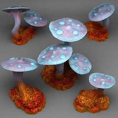 Tabletop Miniatur Figur "Fantasy Mushrooms" für 28mm Maßstab, im Set oder einzeln erhältlich, unbemalter Pilz für Terrain, DnD - Role Playing Miniatures