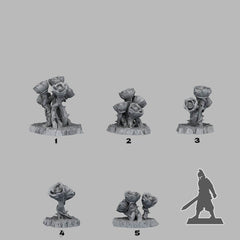 Tabletop Miniatur Figur "Giant Mystic Roses" für 28mm Maßstab, im Set oder einzeln erhältlich, unbemalte Pflanze für Terrain, DnD - Role Playing Miniatures