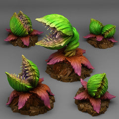 Tabletop Miniatur Figur "Massive Carnivorous Plants" für 28mm Maßstab, im Set oder einzeln erhältlich, unbemalte Pflanze für Terrain, DnD - Role Playing Miniatures