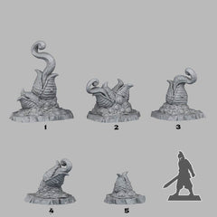 Tabletop Miniatur Figur "Mutant Plants" für 28mm Maßstab, im Set oder einzeln erhältlich, unbemalte Pflanze für Terrain, DnD - Role Playing Miniatures