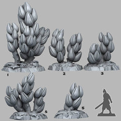 Tabletop Miniatur Figur "Tropical Flowers" für 28mm Maßstab, im Set oder einzeln erhältlich, unbemalte Pflanze für Terrain, DnD - Role Playing Miniatures