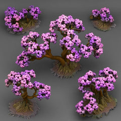 Tabletop Miniatur Figur "Bonsai Cherry Trees" für 28mm Maßstab, im Set oder einzeln erhältlich, unbemalter Baum für Terrain, Diorama, DnD - Role Playing Miniatures