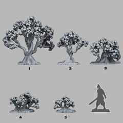 Tabletop Miniatur Figur "Bonsai Cherry Trees" für 28mm Maßstab, im Set oder einzeln erhältlich, unbemalter Baum für Terrain, Diorama, DnD - Role Playing Miniatures