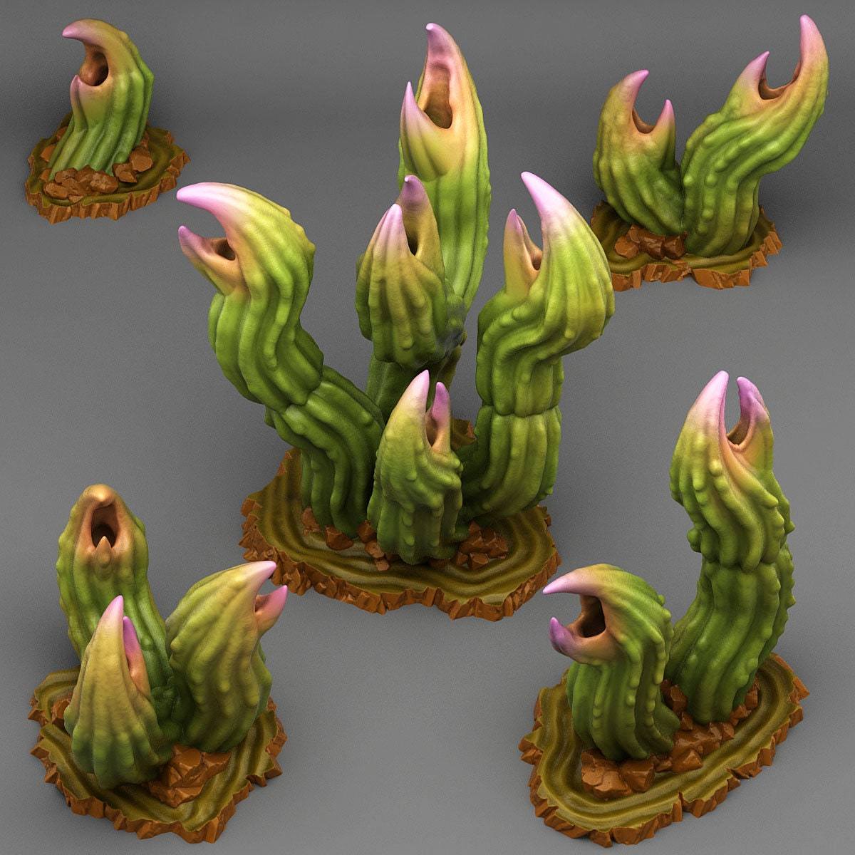 Tabletop Miniatur Figur "Exotic Carnivorous Cactus" für 28mm Maßstab, im Set oder einzeln erhältlich, unbemalter Kaktus für Terrain, Diorama - Role Playing Miniatures