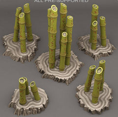 Tabletop Miniatur Figur "Magic Bamboo Grooves" für 28mm Maßstab, im Set oder einzeln erhältlich, unbemalte Pflanze für Terrain, DnD - Role Playing Miniatures