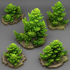 Tabletop Miniatur Figur "Ancient Pines" für 28mm Maßstab, im Set oder einzeln erhältlich, unbemalter Baum für Terrain, Diorama, DnD - Role Playing Miniatures