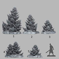 Tabletop Miniatur Figur "Ancient Pines" für 28mm Maßstab, im Set oder einzeln erhältlich, unbemalter Baum für Terrain, Diorama, DnD - Role Playing Miniatures