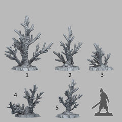 Tabletop Miniatur Figur "Plutonian Branches" für 28mm Maßstab, im Set oder einzeln erhältlich, unbemalter Baum für Terrain, Diorama, DnD - Role Playing Miniatures