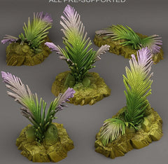 Tabletop Miniatur Figur "Venusian Ferns" für 28mm Maßstab, im Set oder einzeln erhältlich, unbemalter Farn für Terrain, Diorama und DnD - Role Playing Miniatures