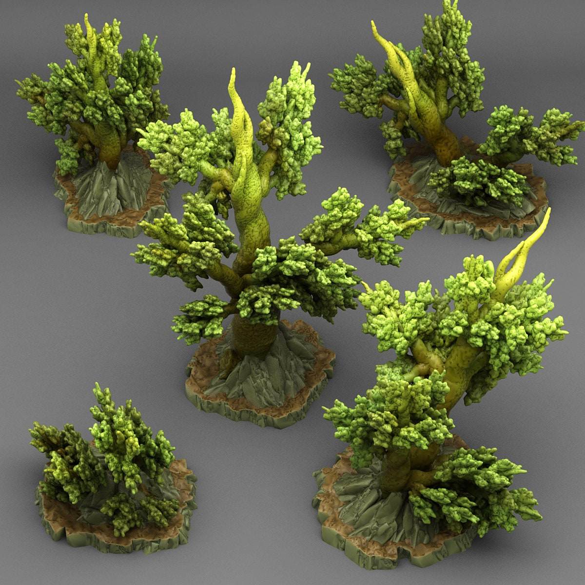 Tabletop Miniatur Figur "Angervine Trees" für 28mm Maßstab, im Set oder einzeln erhältlich, unbemalter Baum für Terrain, Diorama, DnD - Role Playing Miniatures