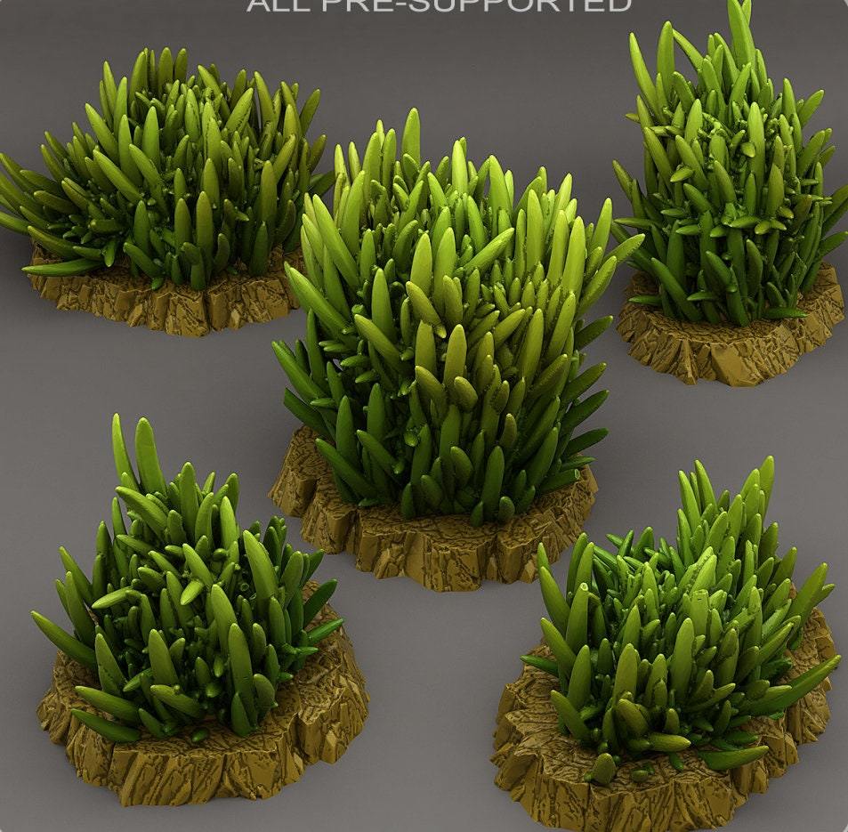 Tabletop Miniatur Figur "Prickly Tall Grass" für 28mm Maßstab, im Set oder einzeln erhältlich, unbemalte Pflanze für Terrain, DnD - Role Playing Miniatures