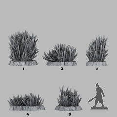 Tabletop Miniatur Figur "Prickly Tall Grass" für 28mm Maßstab, im Set oder einzeln erhältlich, unbemalte Pflanze für Terrain, DnD - Role Playing Miniatures