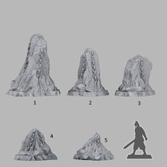 Tabletop Miniatur Figur "Old Hell Rocks" für 28mm Maßstab, im Set oder einzeln erhältlich, unbemalte Steine für Terrain, Grimdark, Diorama - Role Playing Miniatures