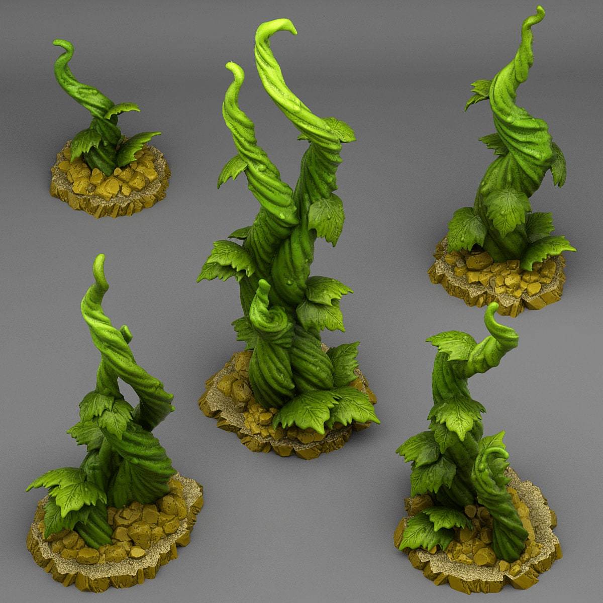 Tabletop Miniatur Figur "Jacks Beanstalk" für 28mm Maßstab, im Set oder einzeln erhältlich, unbemalte Pflanze für Terrain, Diorama, DnD - Role Playing Miniatures