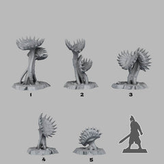 Tabletop Miniatur Figur "Carnivorous Plants" für 28mm Maßstab, im Set oder einzeln erhältlich, unbemalte Pflanze für Terrain, DnD - Role Playing Miniatures