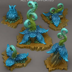 Tabletop Miniatur Figur "Alien Tentacle Plants" für 28mm Maßstab, im Set oder einzeln erhältlich, unbemalte Pflanze für Terrain, DnD - Role Playing Miniatures