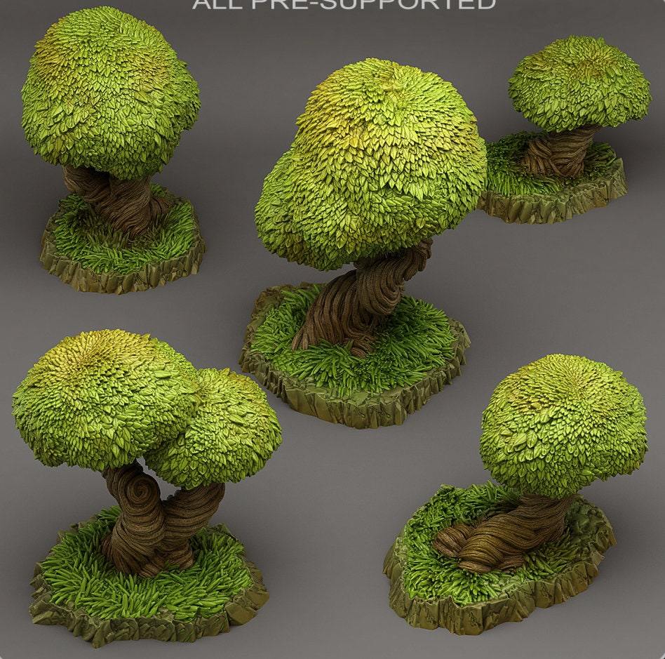 Tabletop Miniatur Figur "Majestic Enchanted Trees" für 28mm Maßstab, im Set oder einzeln erhältlich, unbemalter Baum für Terrain, DnD - Role Playing Miniatures