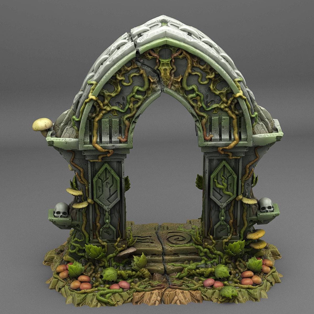 Tabletop Miniatur Figur "Magic Forest Gate" für 28mm Maßstab, unbemaltes Tor für Terrain, Diorama, Deko, Grimdark, DnD - Role Playing Miniatures