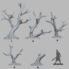 Tabletop Miniatur Figur "Dead Trees" für 28mm Maßstab, im Set oder einzeln erhältlich, unbemalter Baum für Terrain, Diorama, Grimdark, DnD - Role Playing Miniatures