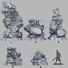 Tabletop Miniatur Figur "Ancient Hidden Crystals" für 28mm Maßstab, im Set oder einzeln erhältlich, unbemalte Kristalle für Terrain, Diorama - Role Playing Miniatures