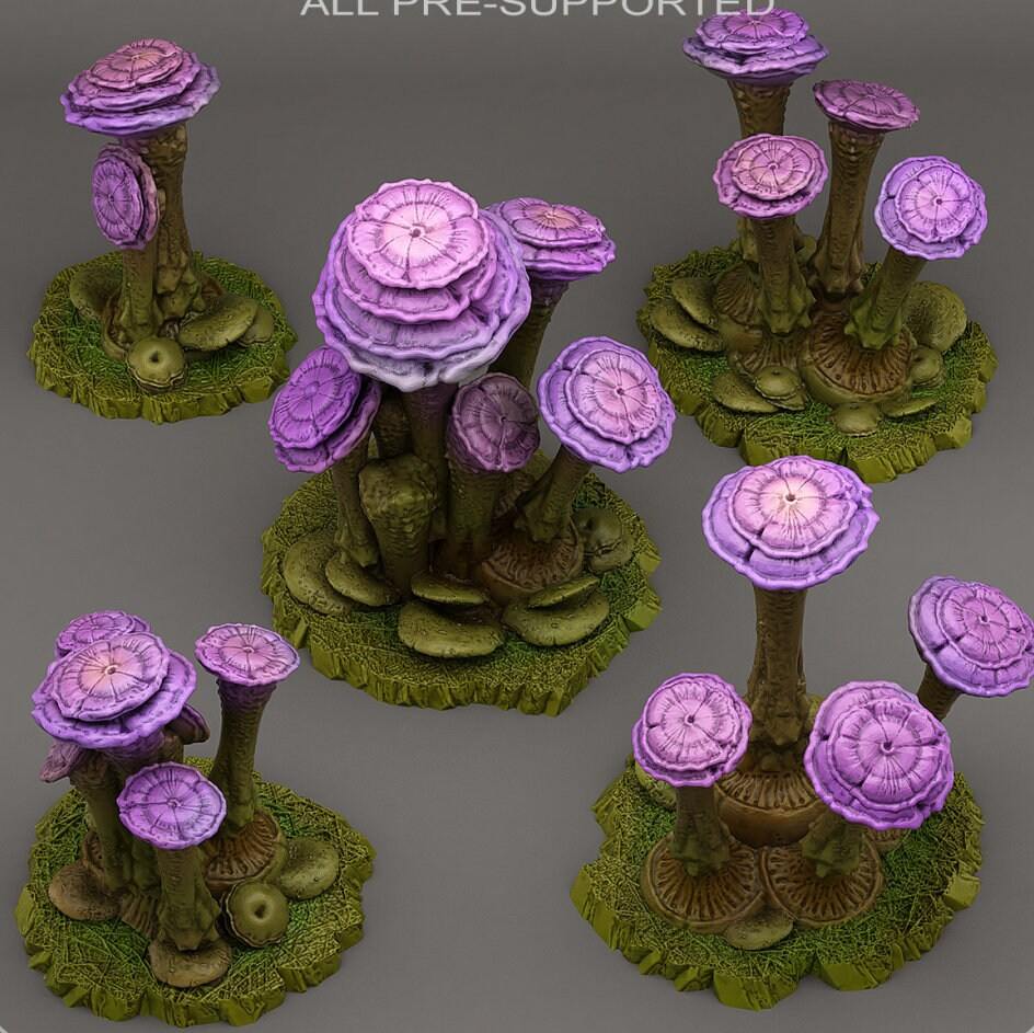 Tabletop Miniatur Figur "Faeries Mushrooms" für 28mm Maßstab, im Set oder einzeln erhältlich, unbemalter Pilz für Terrain, DnD - Role Playing Miniatures