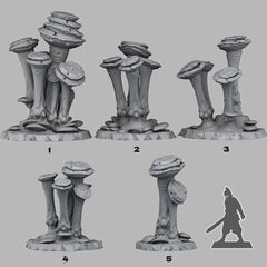 Tabletop Miniatur Figur "Faeries Mushrooms" für 28mm Maßstab, im Set oder einzeln erhältlich, unbemalter Pilz für Terrain, DnD - Role Playing Miniatures