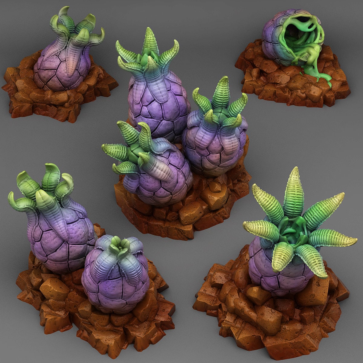 "Alien Eggs" für 28mm Maßstab, im Set oder einzeln erhältlich, unbemalte Eier für Terrain, Grimdark, Diorama, DnD - Role Playing Miniatures