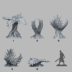 Tabletop Miniatur Figur "Fairy Hammocks" für 28mm Maßstab, im Set oder einzeln erhältlich, unbemalter Farn für Terrain, Diorama und DnD - Role Playing Miniatures