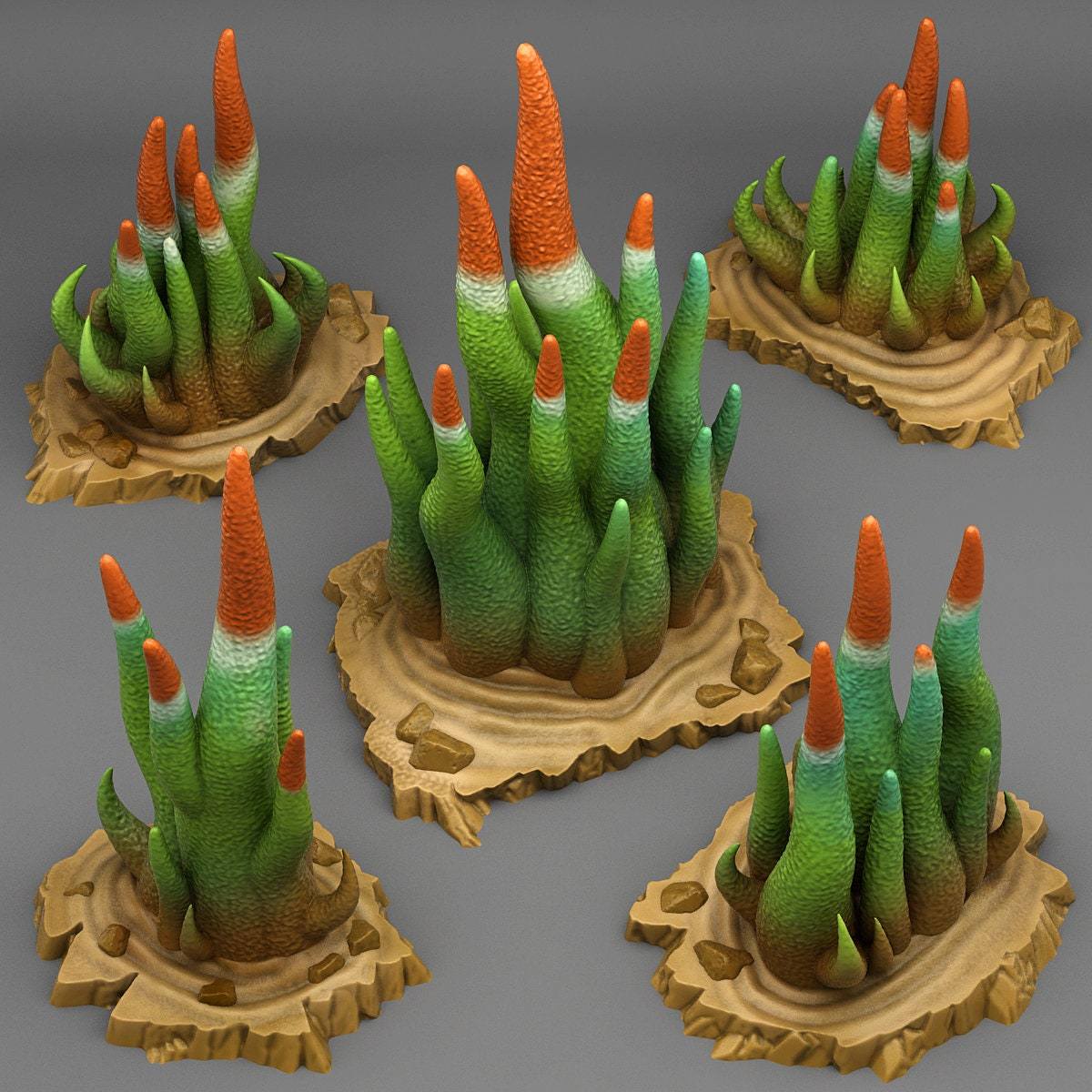 Tabletop Miniatur Figur "Poisonous Feeler Cactus" für 28mm Maßstab, im Set oder einzeln erhältlich, unbemalter Kaktus für Terrain, Diorama - Role Playing Miniatures