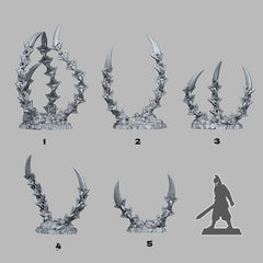 Tabletop Miniatur Figur "Hell Chain Claws" für 28mm Maßstab, im Set oder einzeln erhältlich, unbemalte Steine für Terrain, Grimdark, DnD - Role Playing Miniatures