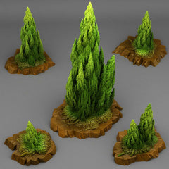 Tabletop Miniatur Figur "Spiraling Pine" für 28mm Maßstab, im Set oder einzeln erhältlich, unbemalter Baum für Terrain, Diorama, DnD - Role Playing Miniatures