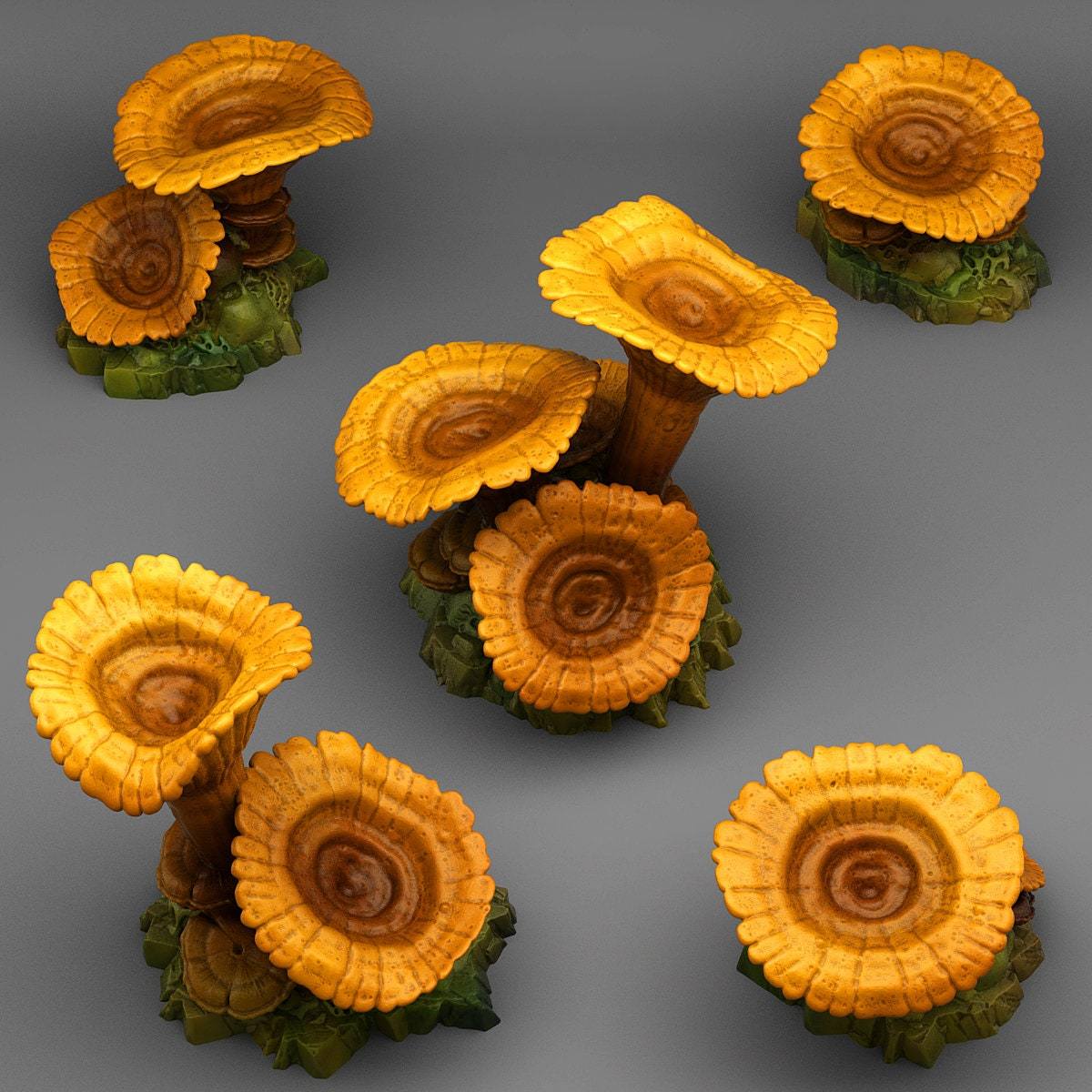 Tabletop Miniatur Figur "Giant Orange Mushrooms" für 28mm Maßstab, im Set oder einzeln erhältlich, unbemalter Pilz für Terrain, DnD - Role Playing Miniatures