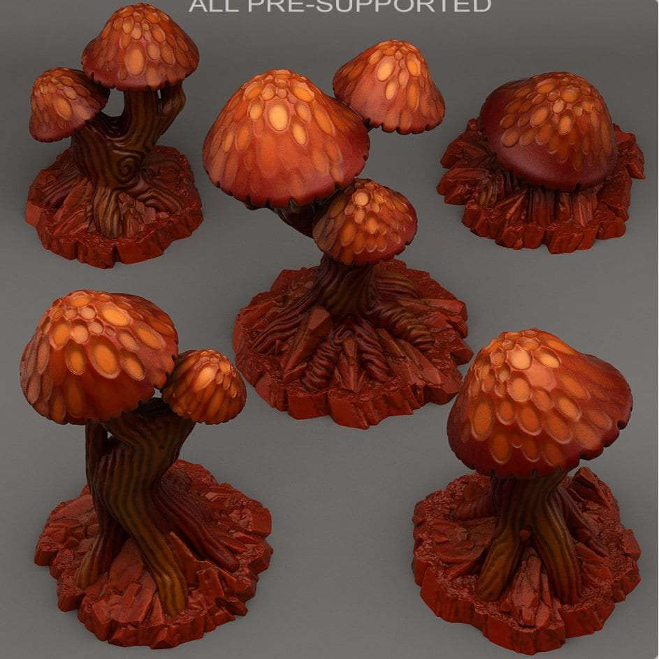 Tabletop Miniatur Figur "Giant Mushrooms" für 28mm Maßstab, im Set oder einzeln erhältlich, unbemalter Pilz für Terrain, DnD - Role Playing Miniatures