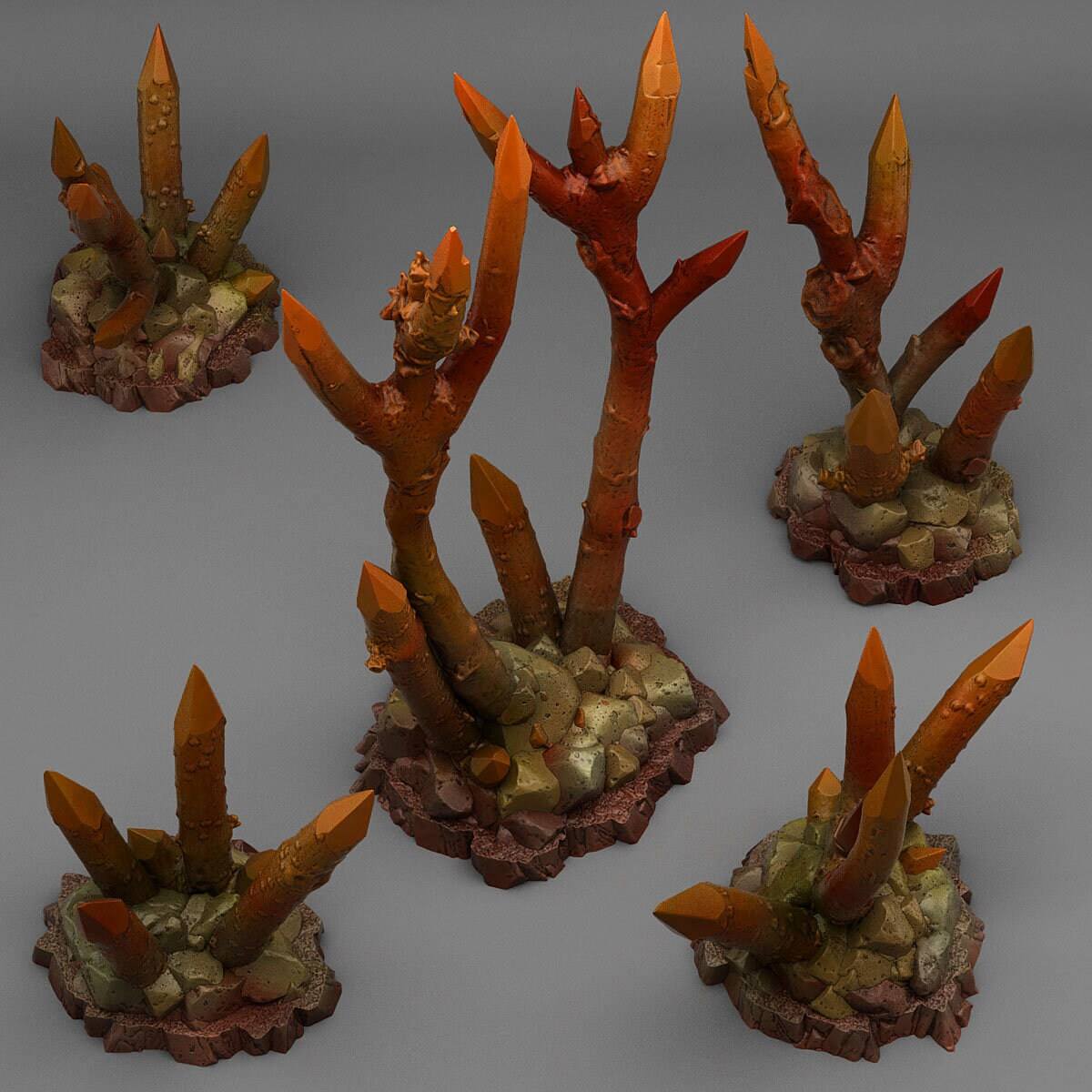 Tabletop Miniatur Figur "Abandoned Dangerous Sticks" für 28mm Maßstab, im Set oder einzeln erhältlich, unbemalter Baum für Terrain, DnD - Role Playing Miniatures